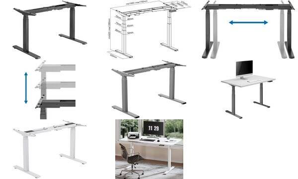 Sit-stand desk frame, dual motor, easy-use controller, grey Home & Living Büro-Ausstattung