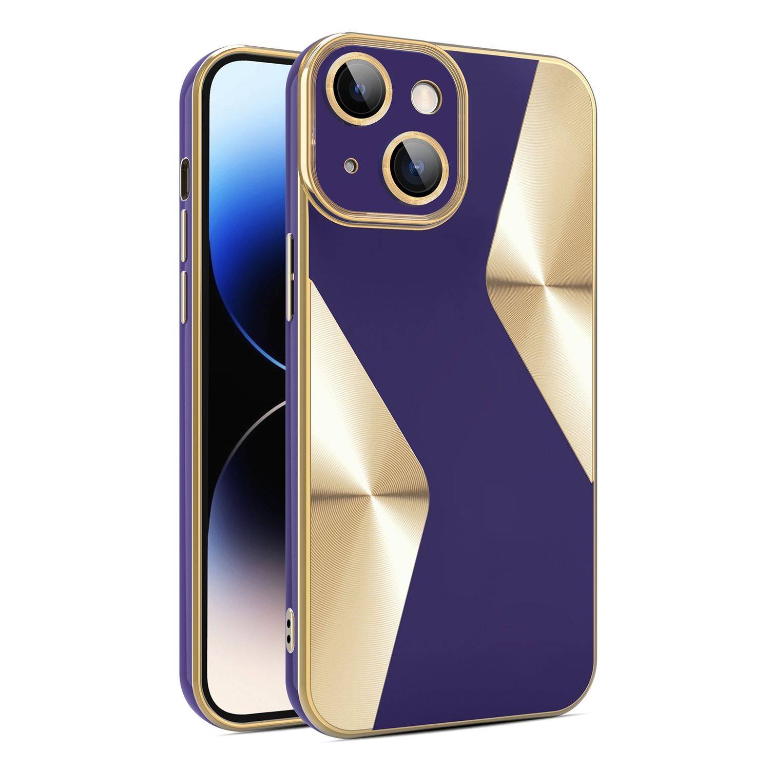 Für Apple iPhone 15 Plus Electroplating Silikon TPU Handy Hülle mit Kamera Schutz-0