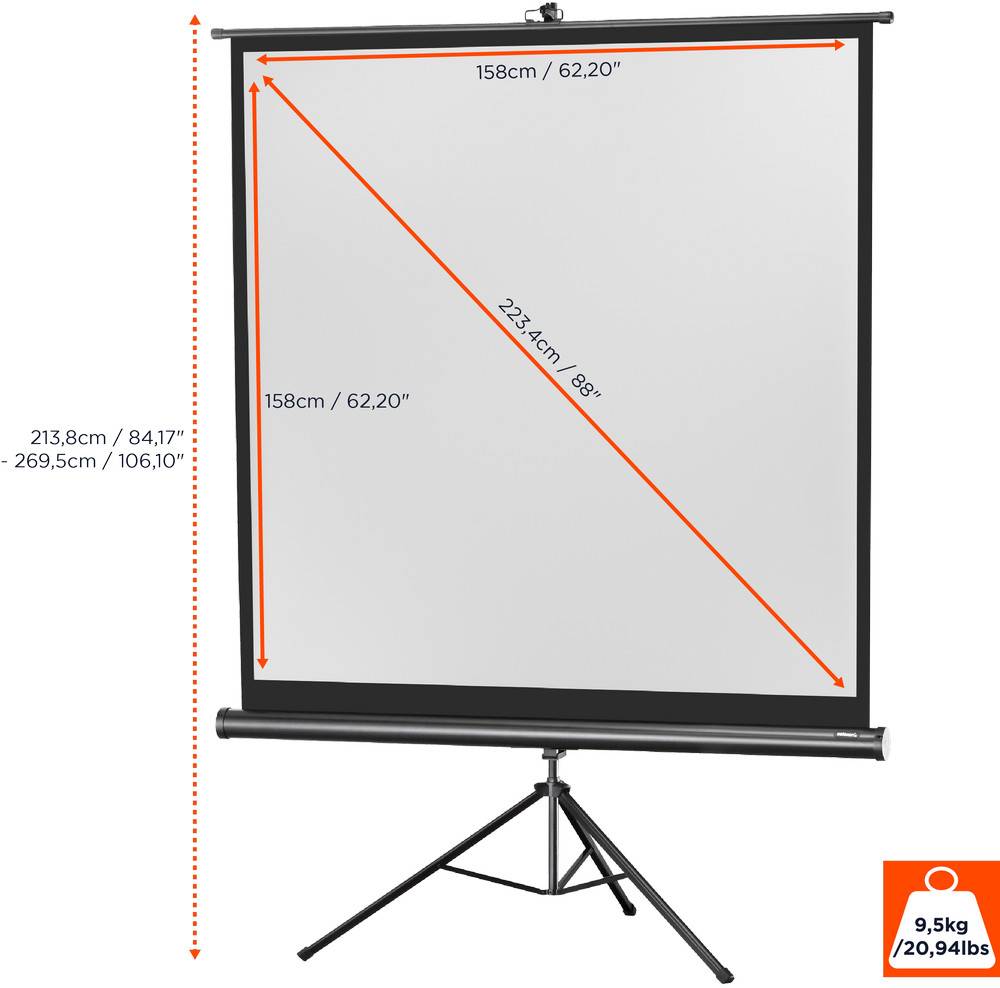 celexon Stativleinwand Economy 158 x 158 cm-2