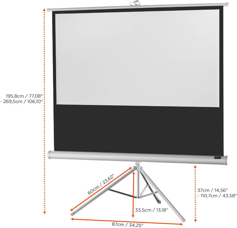 celexon Stativleinwand Economy 184 x 104 cm - White Edition-4