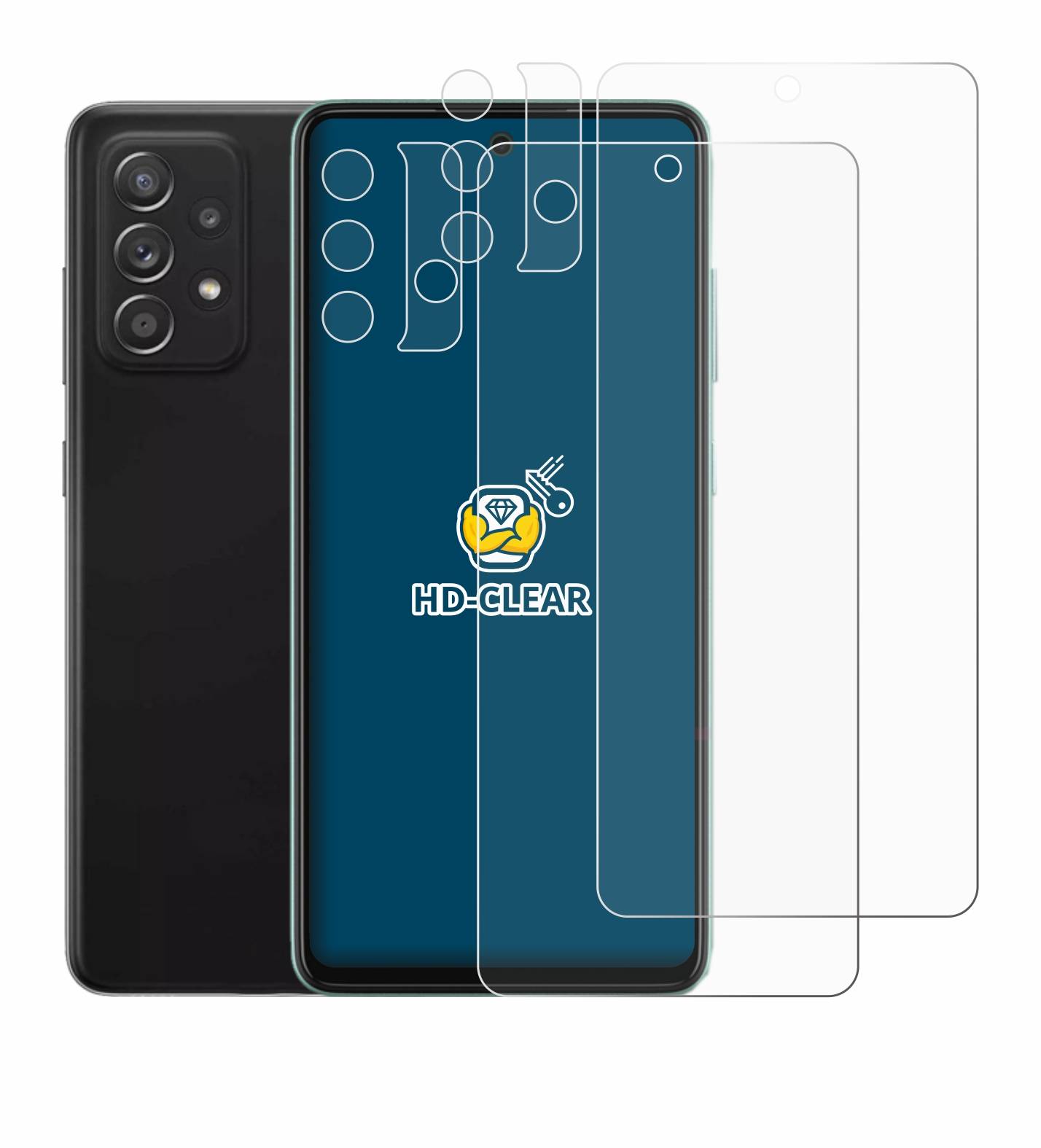 2x BROTECT Schutzfolie für Samsung Galaxy A52 (Display+Kamera) Folie Klar Transparent-2