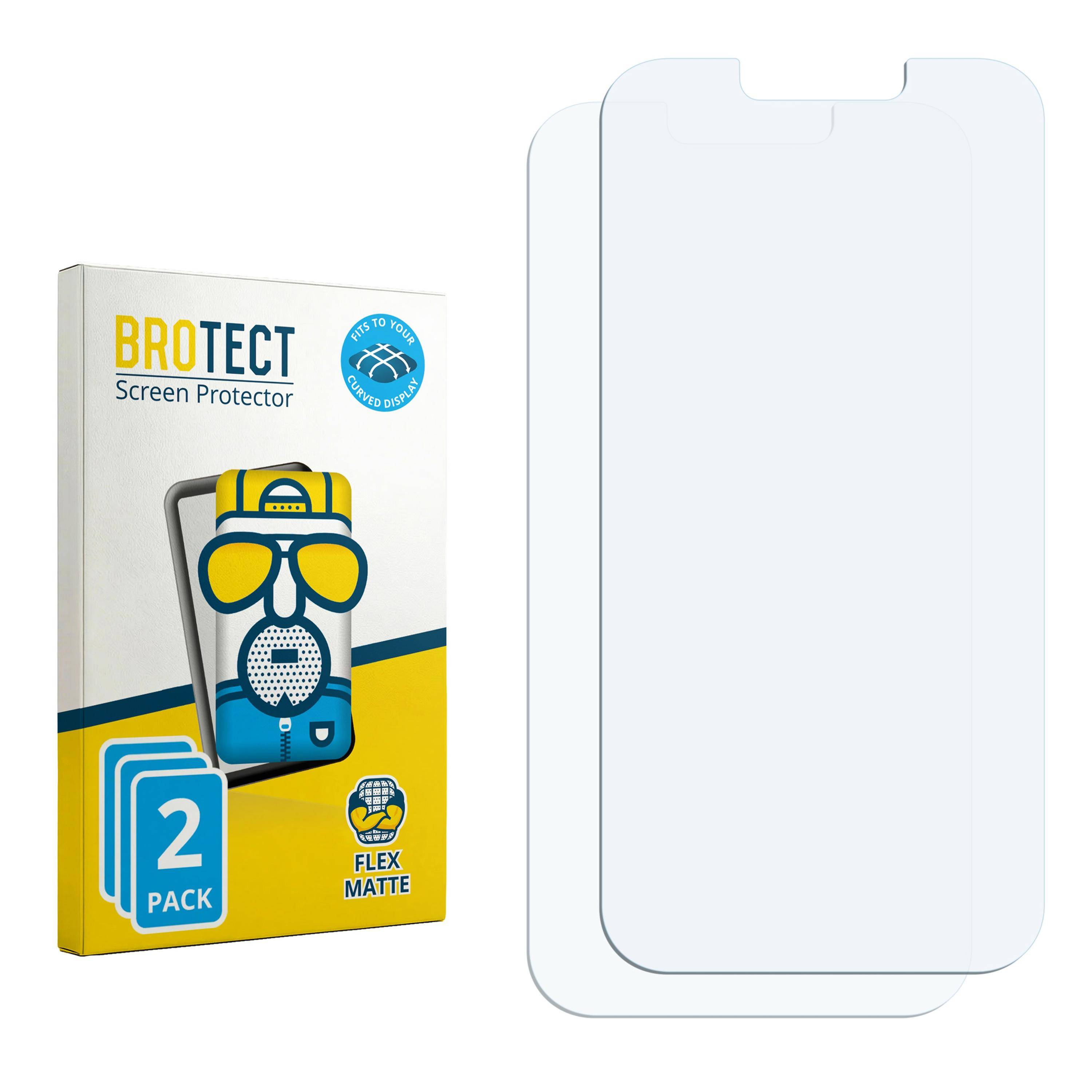 2x BROTECT Flex Full Screen Schutzfolie für Apple iPhone 13 / 13 Pro Full-Screen 3D Curved Anti-Reflex Matt Entspiegelt-2