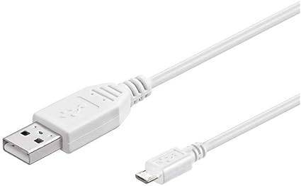 Goobay 96191 USB A auf Micro USB B Kabel / 480 Mbits Ladekabel USB 2.0 zu Micro USB Stecker Adapterkabel / Weiß / 0,3m-0