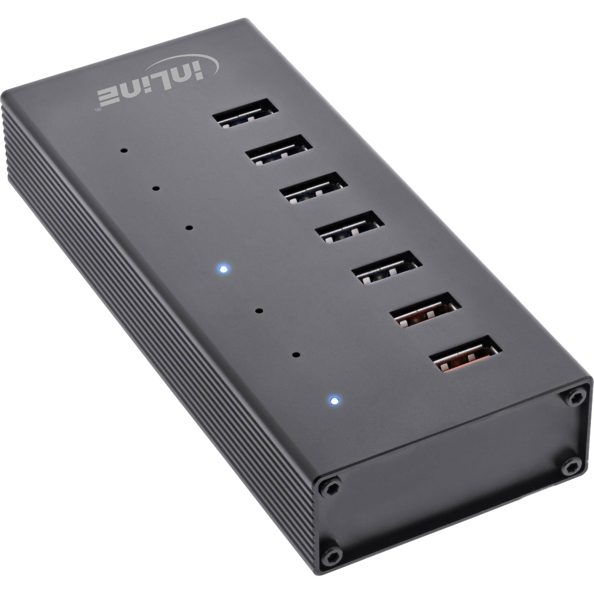 InLine® USB 3.0 Hub, 7 Port, Aluminiumgehäuse mit 2,5A Netzteil, schwarz-4