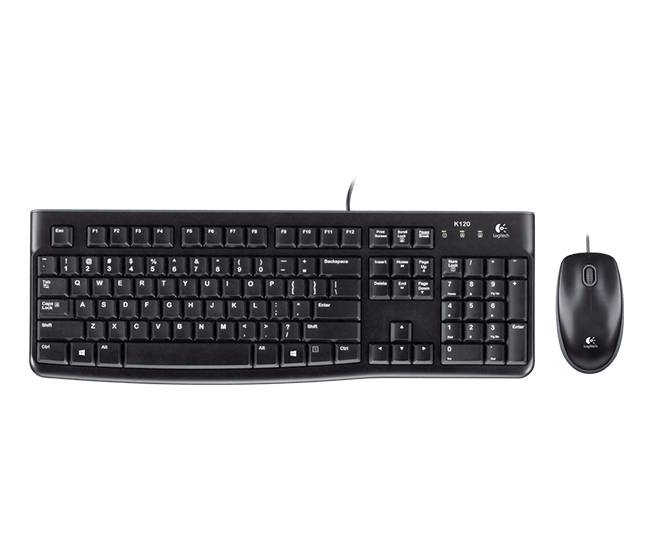 Logitech Desktop MK120 - Volle Größe (100%) - Kabelgebunden - USB - Schwarz - Maus enthalten - TL: Deutsch, QWERTZ-0