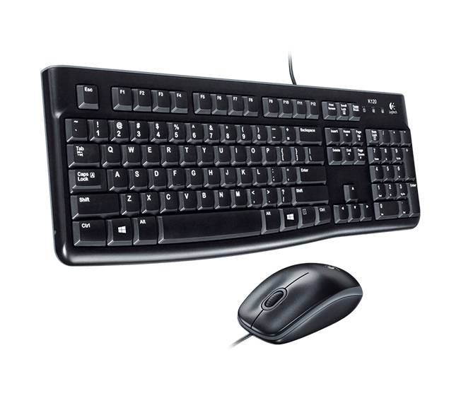 Logitech Desktop MK120 - Volle Größe (100%) - Kabelgebunden - USB - Schwarz - Maus enthalten - TL: Deutsch, QWERTZ-1