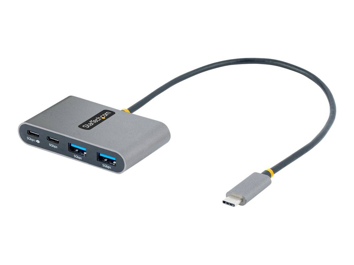 StarTech.com 4-Port USB-C Hub with 100W Power Delivery Pass-Through Charging, 2x USB-A + 2x USB-C, 5Gbps, USBC Hub w/ 1f-2