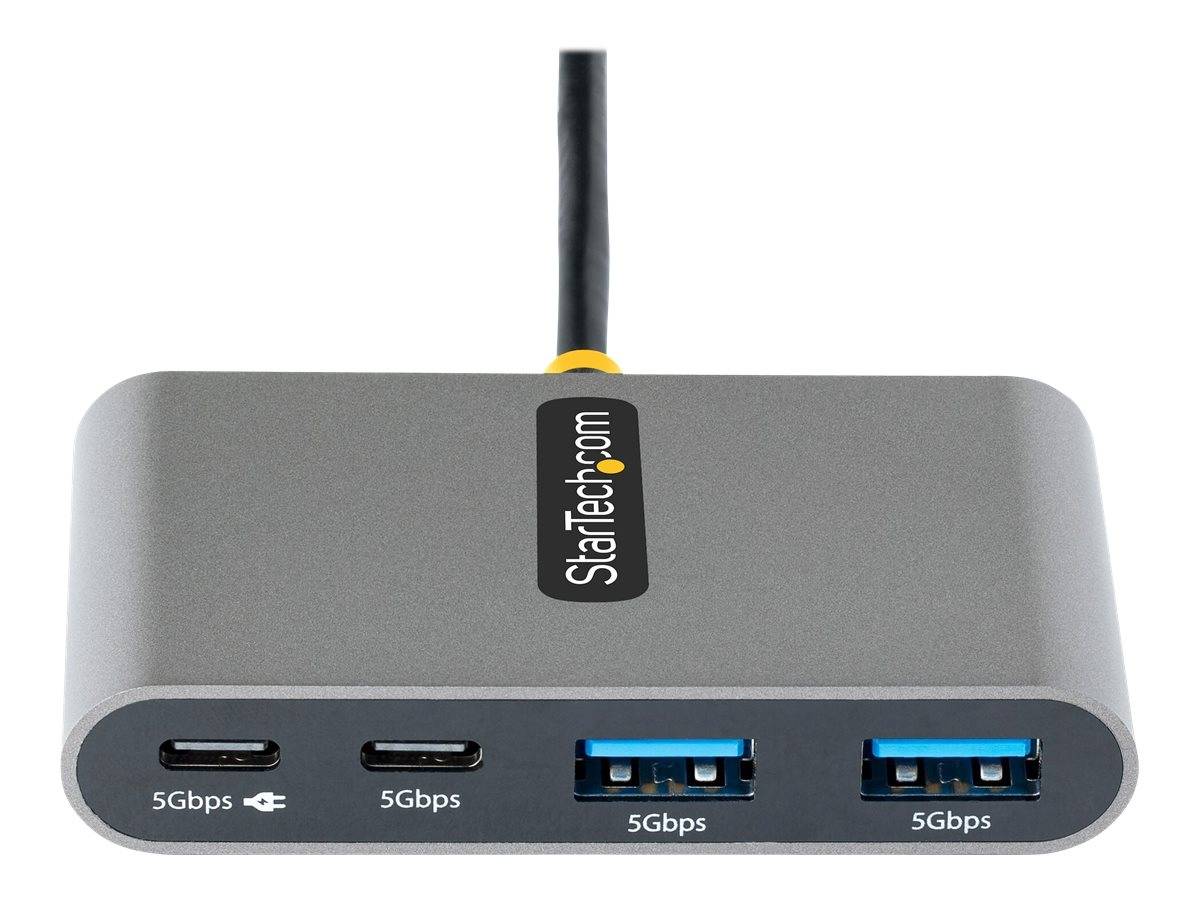 StarTech.com 4-Port USB-C Hub with 100W Power Delivery Pass-Through Charging, 2x USB-A + 2x USB-C, 5Gbps, USBC Hub w/ 1f-3