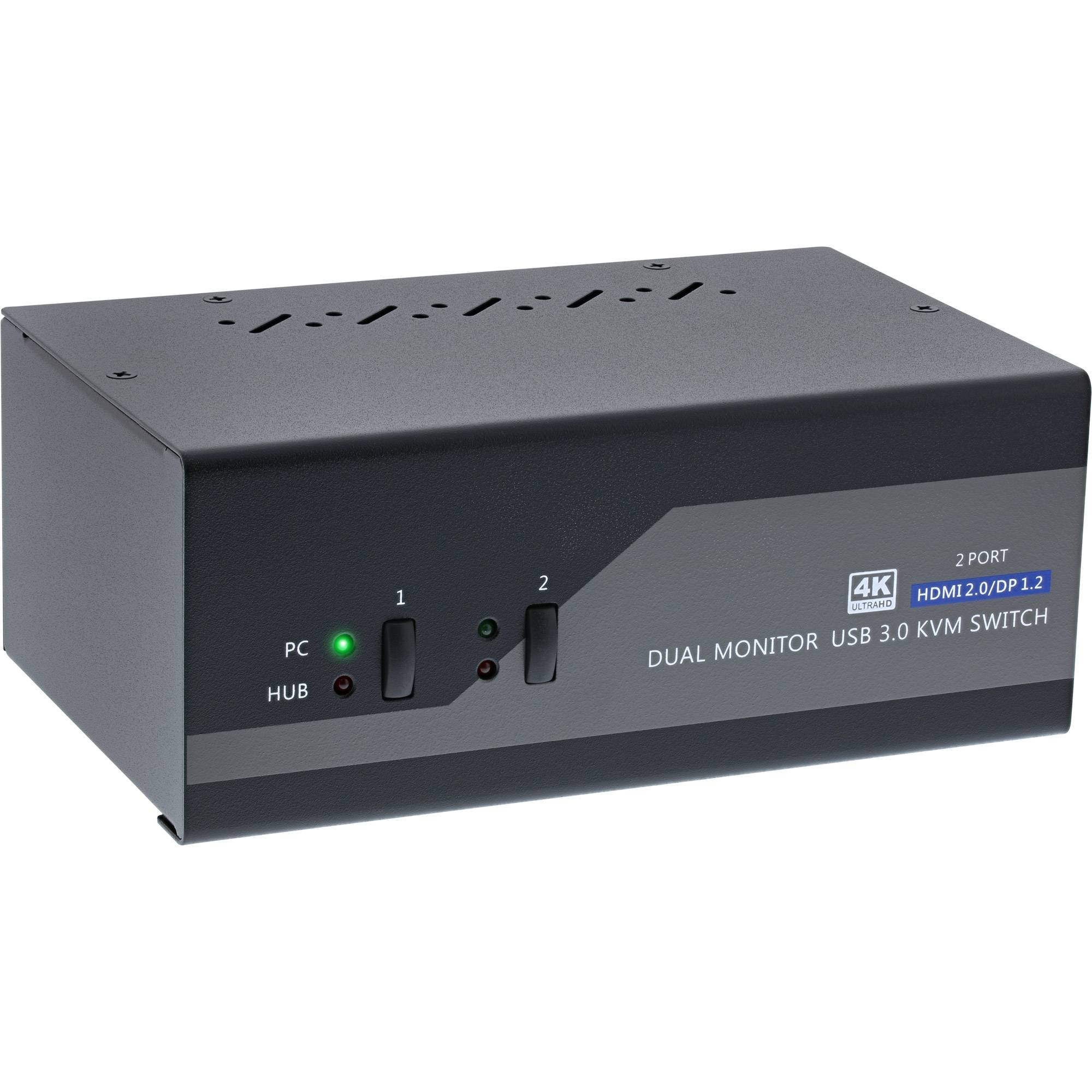 InLine® KVM Desktop Switch, 2-fach, Dual Monitor, DP+HDMI, 4K, USB 3.0, Audio-0