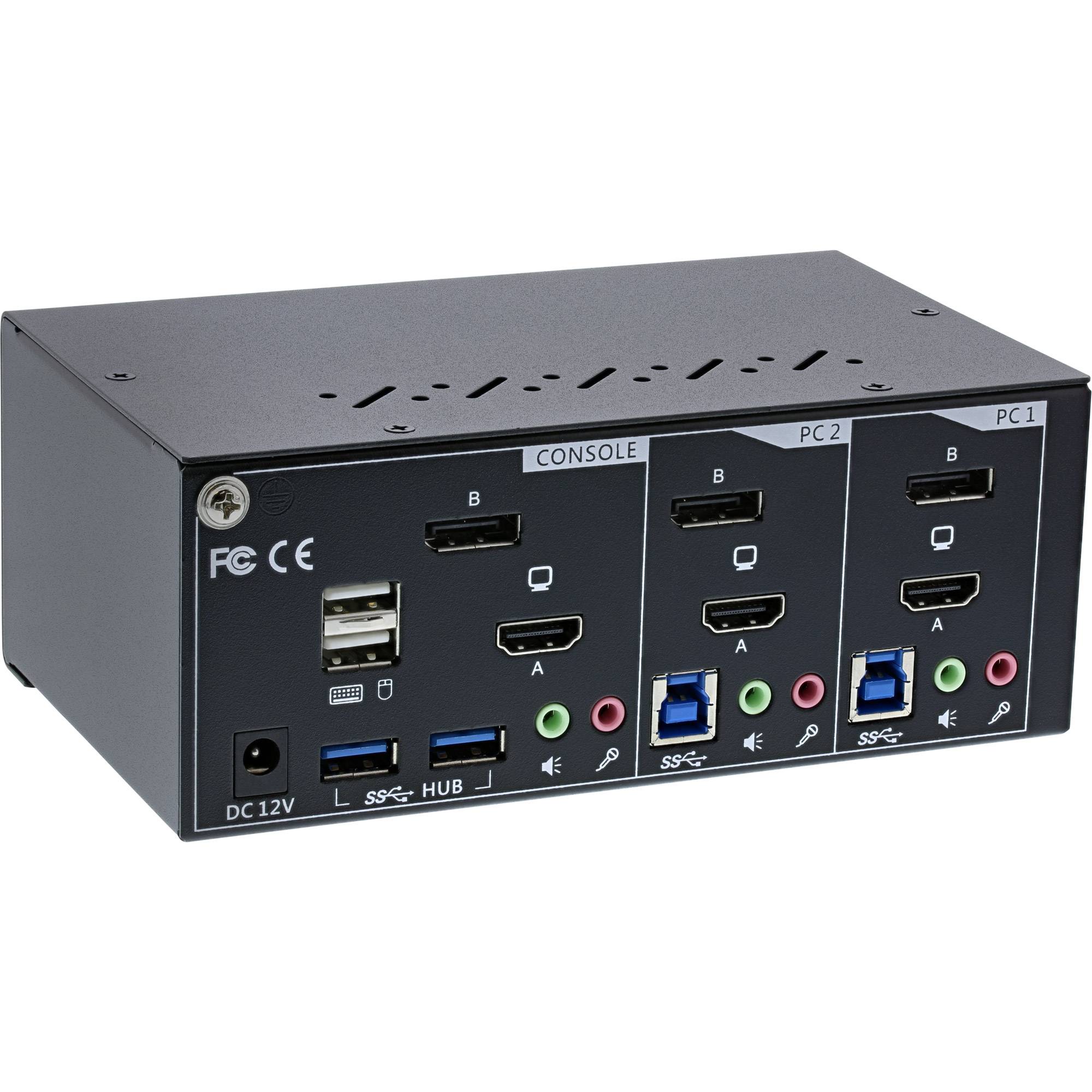 InLine® KVM Desktop Switch, 2-fach, Dual Monitor, DP+HDMI, 4K, USB 3.0, Audio-2