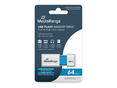 MEDIARANGE USB Stick 64GB MR974 - 64 GB - USB Typ-A - 2.0 - 16 MB/s - Dia - Blau-0