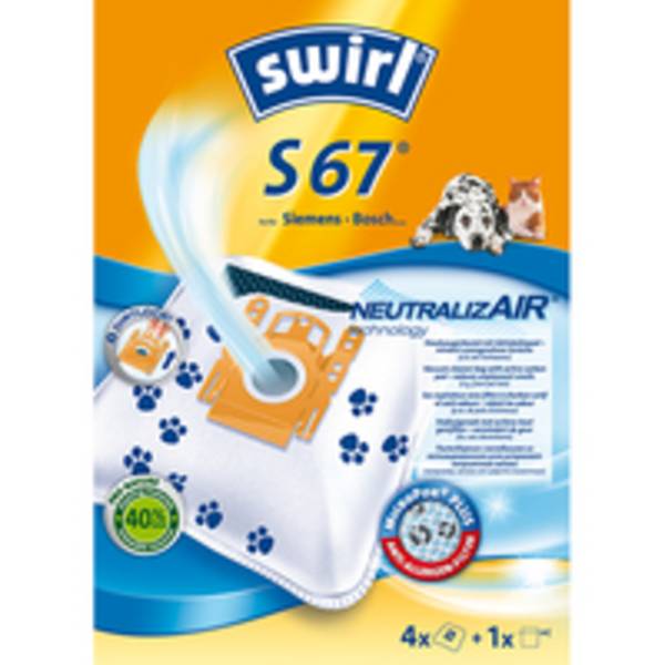 Swirl S 67 NeutralizAir, Zylinder-Vakuum, Staubbeutel, Blau, Weiß, 4 Stück(e)