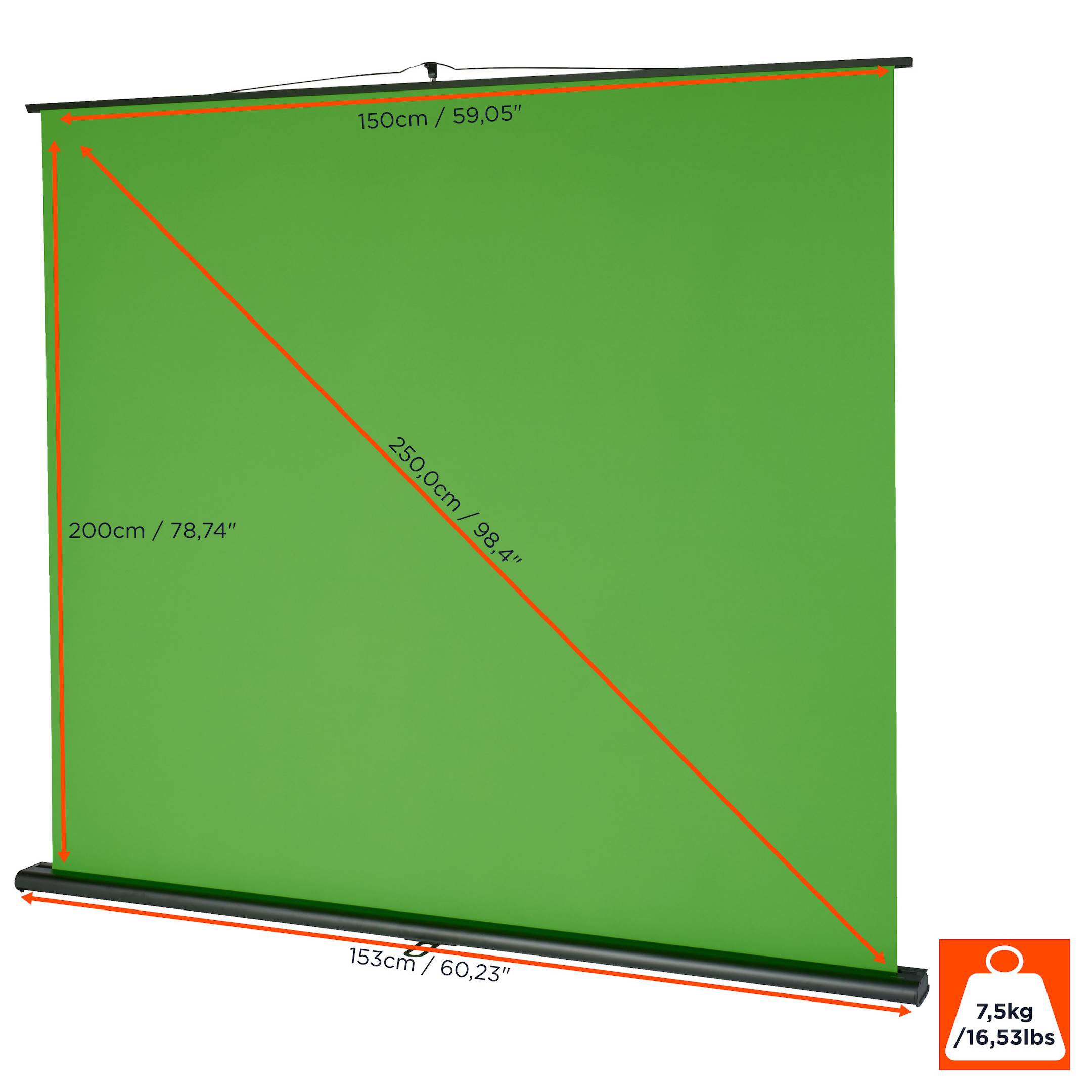 celexon Mobile Lite Chroma Key Green Screen 150 x 200 cm-1