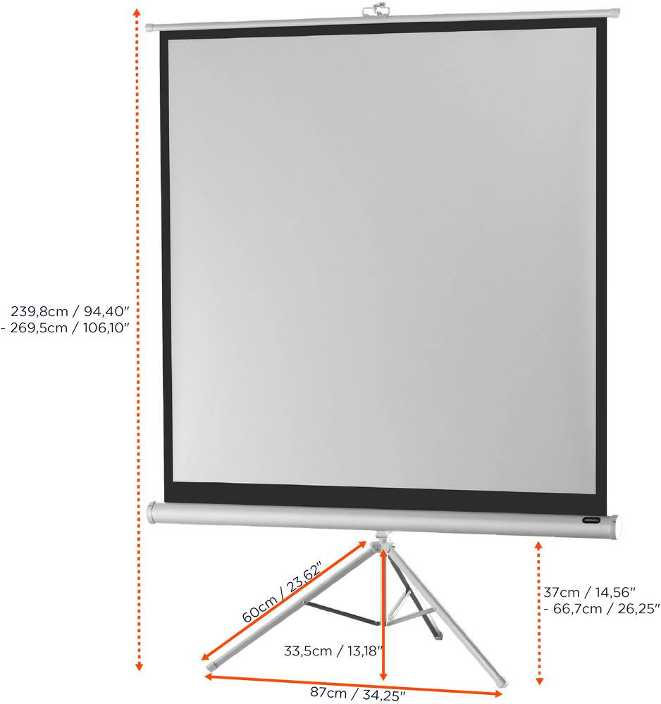 celexon Stativleinwand Economy 184 x 184 cm - White Edition-3
