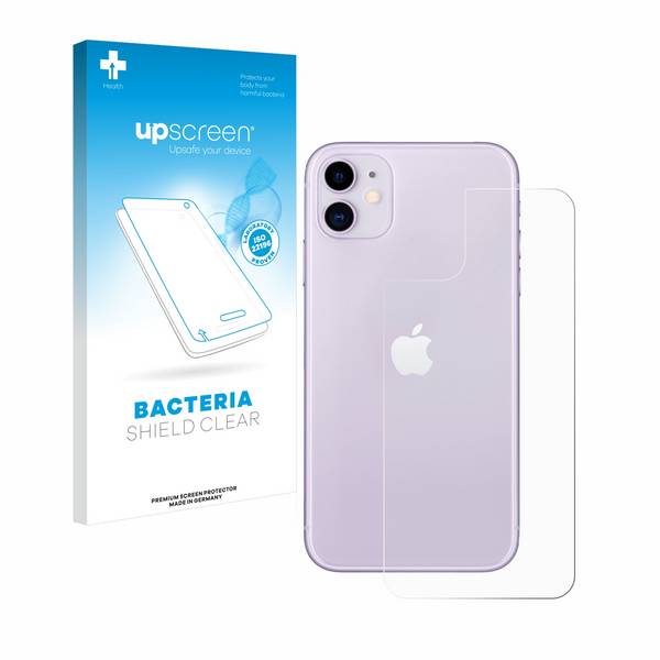 upscreen Schutzfolie für Apple iPhone 11 (Rückseite) Antibakterielle Folie Klar Anti-Kratzer