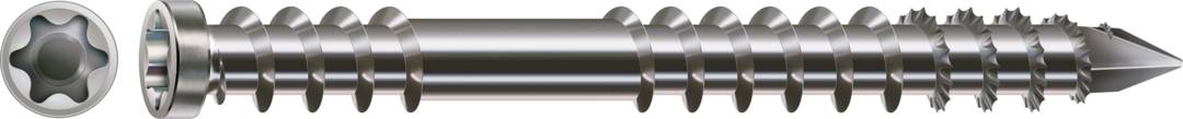 SPAX Terrassenschraube Edelstahl A4 Fixiergewinde Zylinderkopf T-STAR plus CUT-Spitze 6 x 50mm - 100 Stück-0