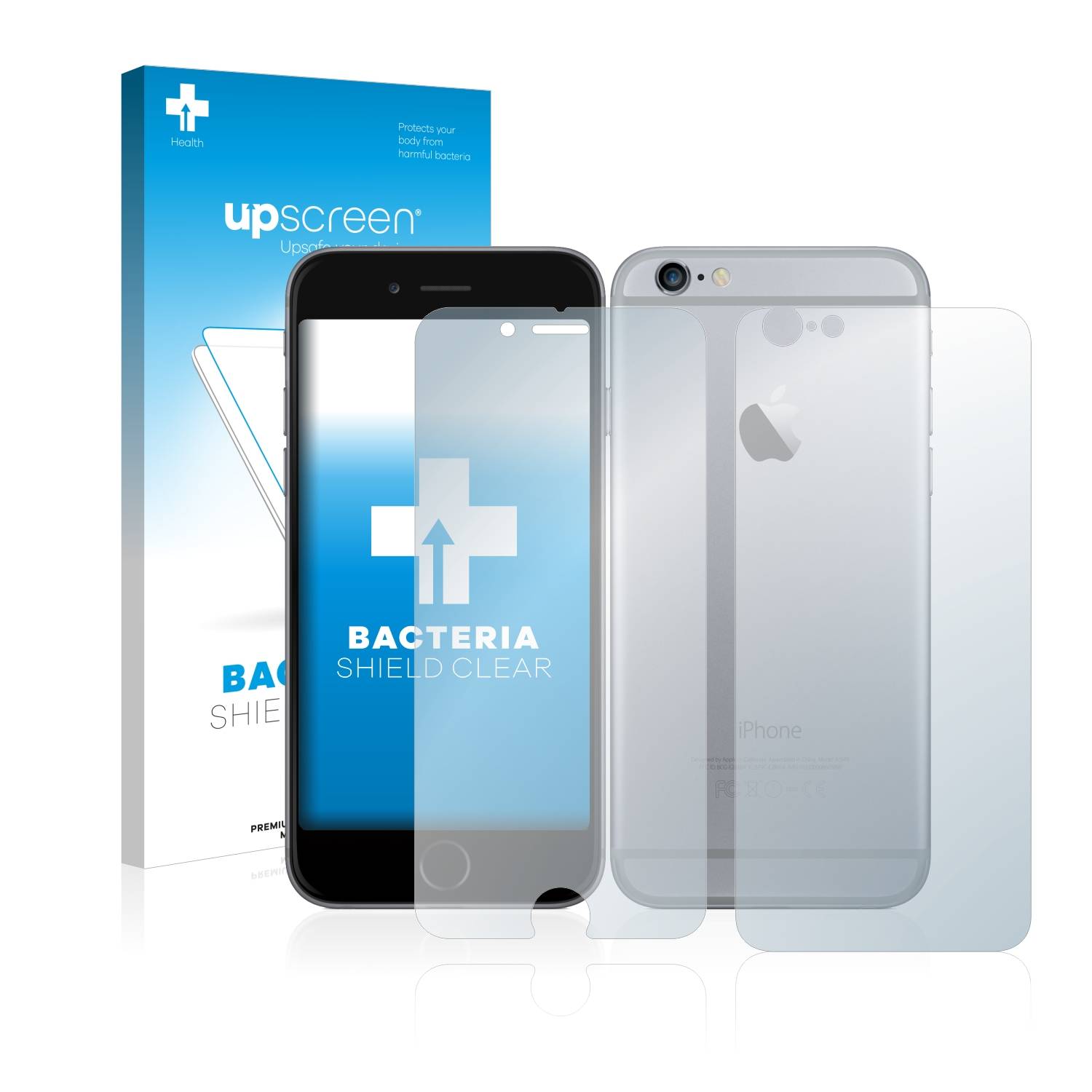 upscreen Schutzfolie für Apple iPhone 6 (Display+Rückseite) Antibakterielle Folie Klar Anti-Kratzer-0
