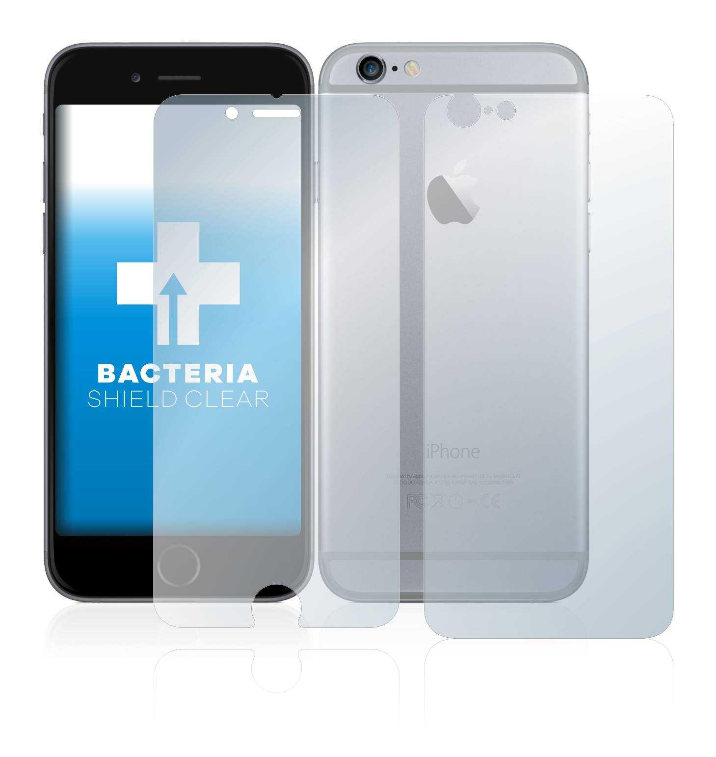 upscreen Schutzfolie für Apple iPhone 6 (Display+Rückseite) Antibakterielle Folie Klar Anti-Kratzer-1