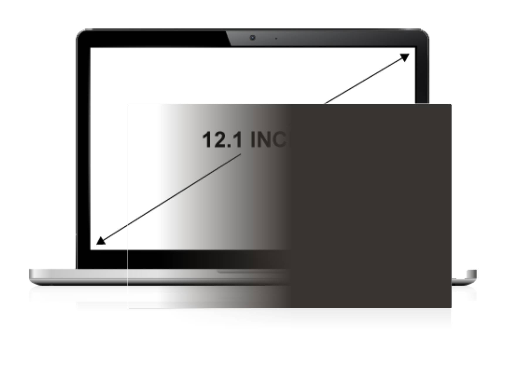 upscreen Spy Shield Clear Premium Blickschutzfolie für Notebooks mit 12.1 Zoll Displays [247-1