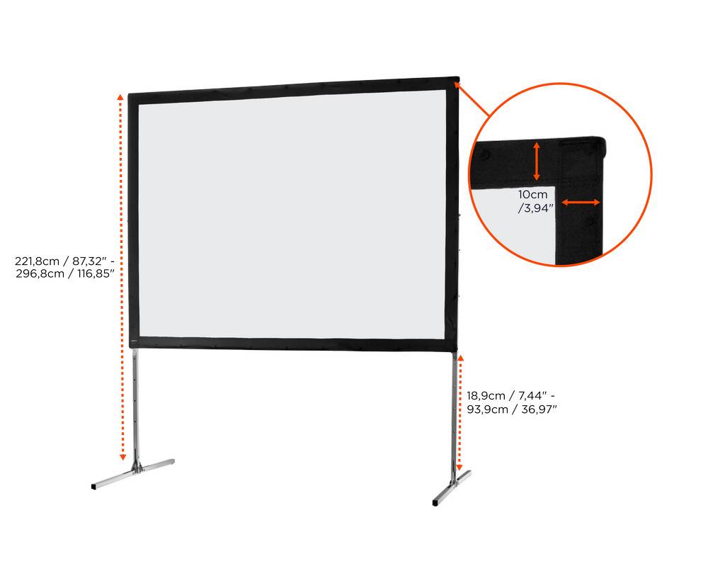 celexon Faltrahmen Leinwand Mobil Expert 244 x 183cm, Frontprojektion-4