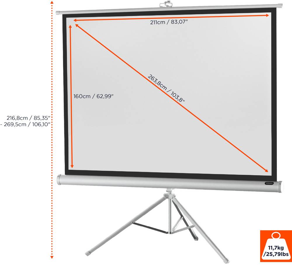 celexon Stativleinwand Economy 211 x 160 cm - White Edition-2