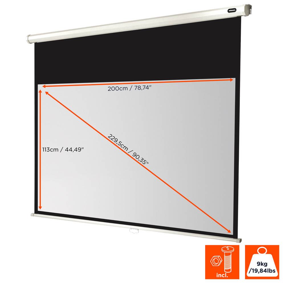 celexon Leinwand Rollo Economy 200 x 113 cm - 90"-1