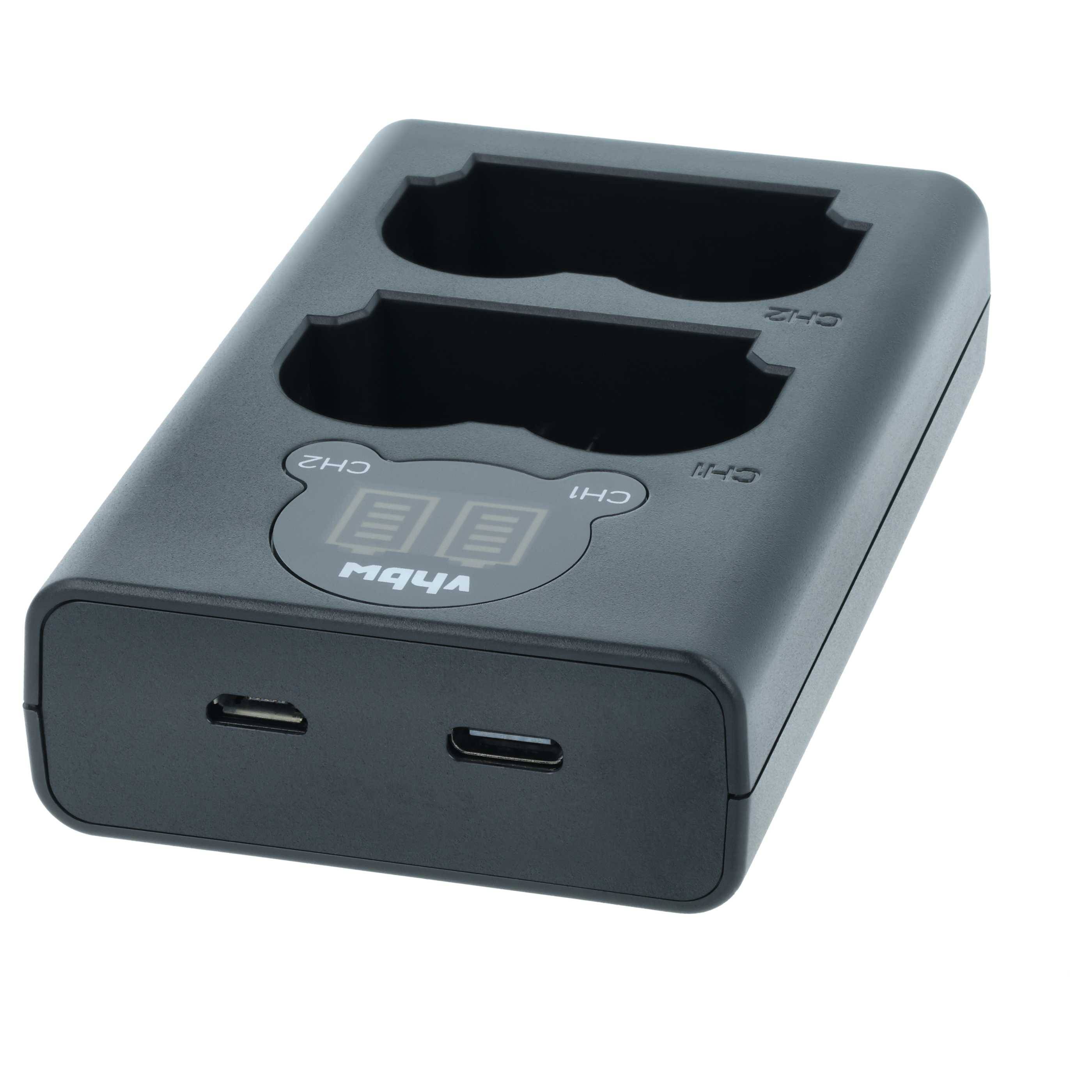 vhbw Micro-USB+USB-C Charger kompatibel mit Fujifilm GFX100 II | GFX100S Kamera - Ladeschale + Micro-USB Kabel-1
