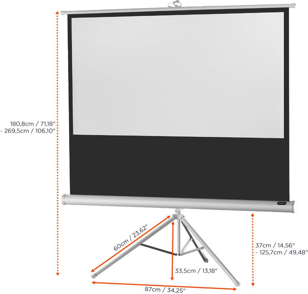 celexon Stativleinwand Economy 158 x 89 cm - White Edition-4