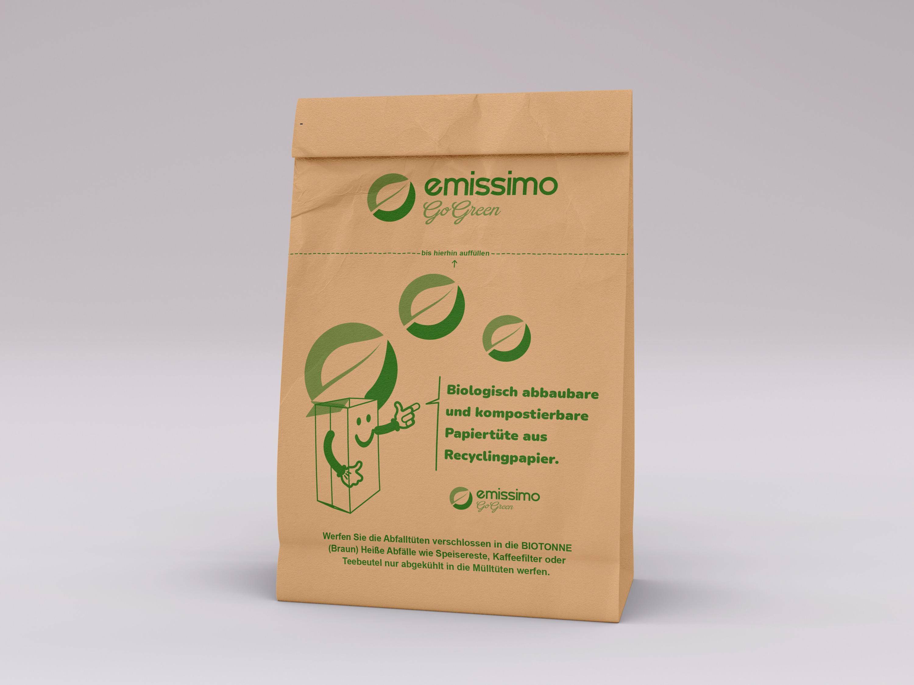 emissimo GoGreen Bioabfallbeutel aus Recyclingpapier, 9 Liter kompostierbare nassfest (500 Stück)-6