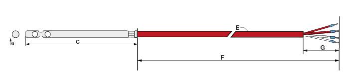 Pt100 Kl. A 3L Luftfühler 200mm 5m Silikon-1