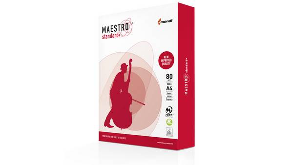 Kopierpapier Maestro STANDARD PLUS, DIN A4, 210 x 297 mm, 80 g/m², hochweiß