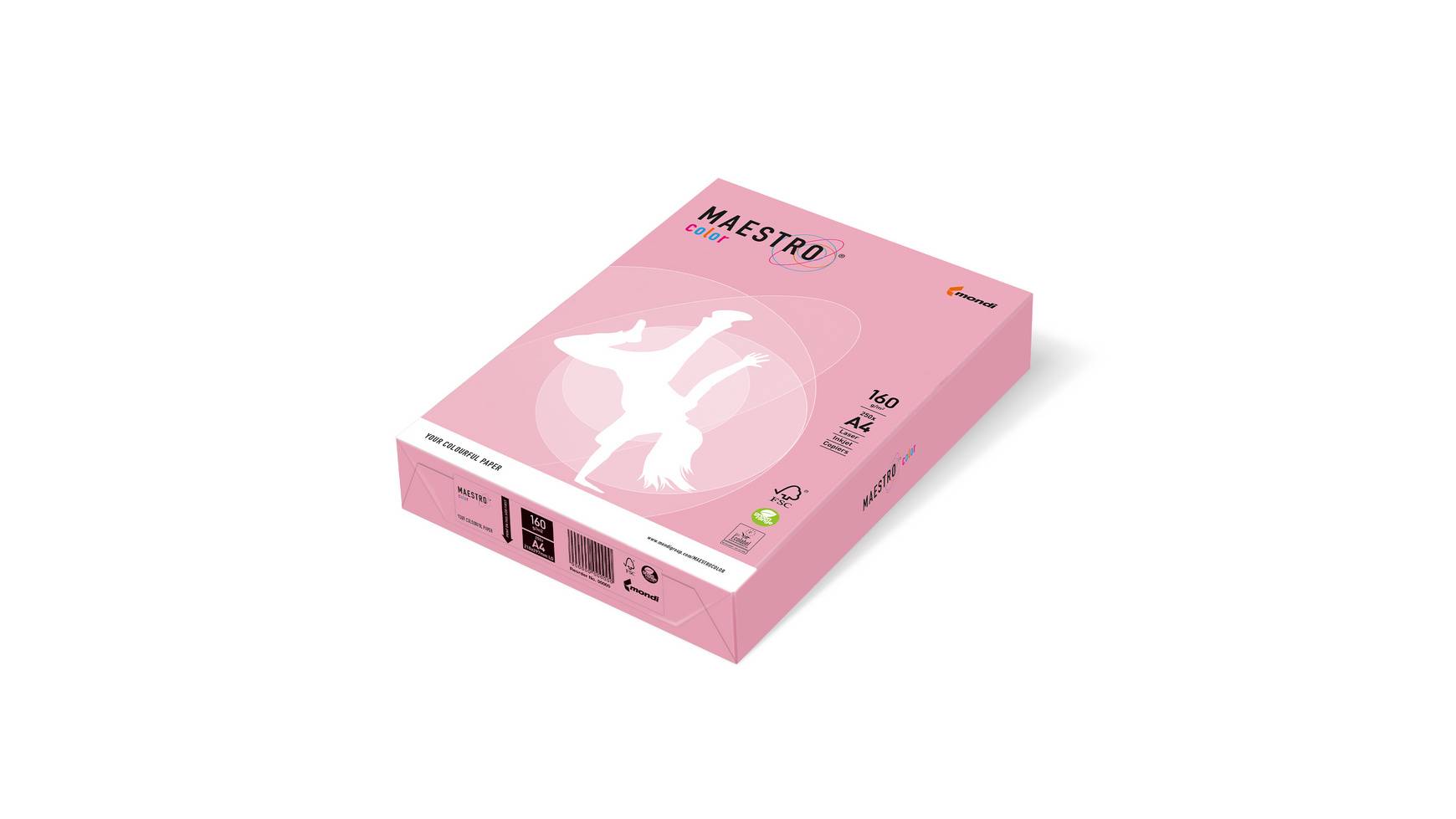 Kopierpapier Maestro Color Pastell, rosa, A4, 80 g/m²-0