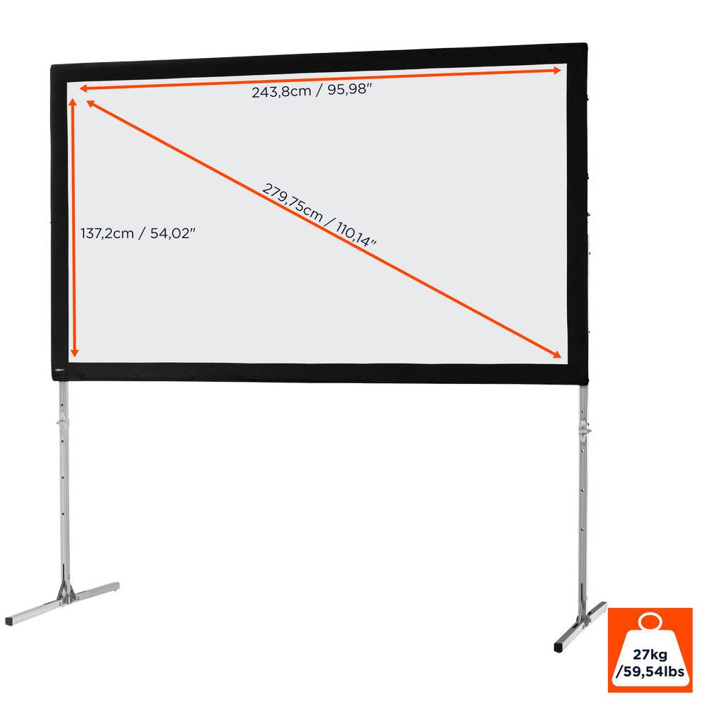 celexon Faltrahmen Leinwand Mobil Expert 244 x 137cm, Frontprojektion-3
