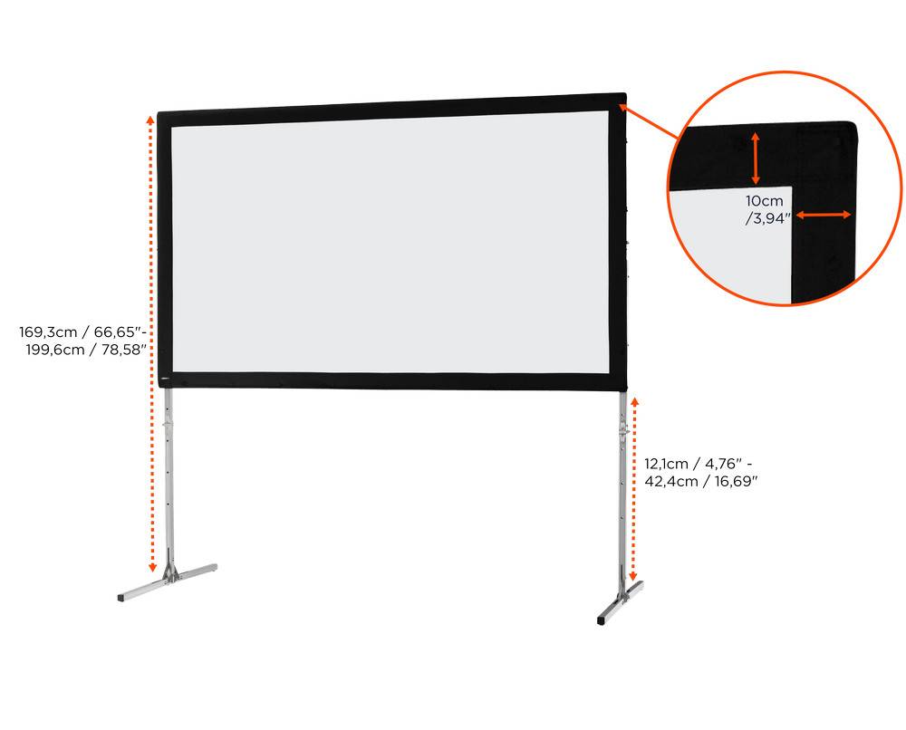 celexon Faltrahmen Leinwand Mobil Expert 244 x 137cm, Frontprojektion-4