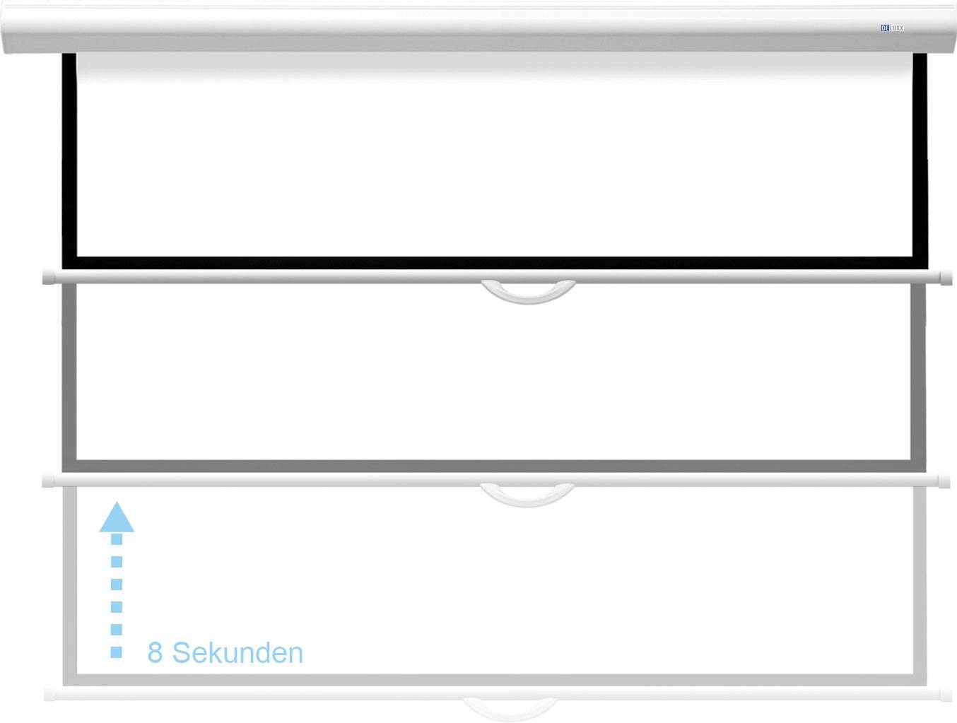 DELUXX Advanced Rolloleinwand Slowmotion 16:9 Mattweiss Polaro 170 x 95 cm-3