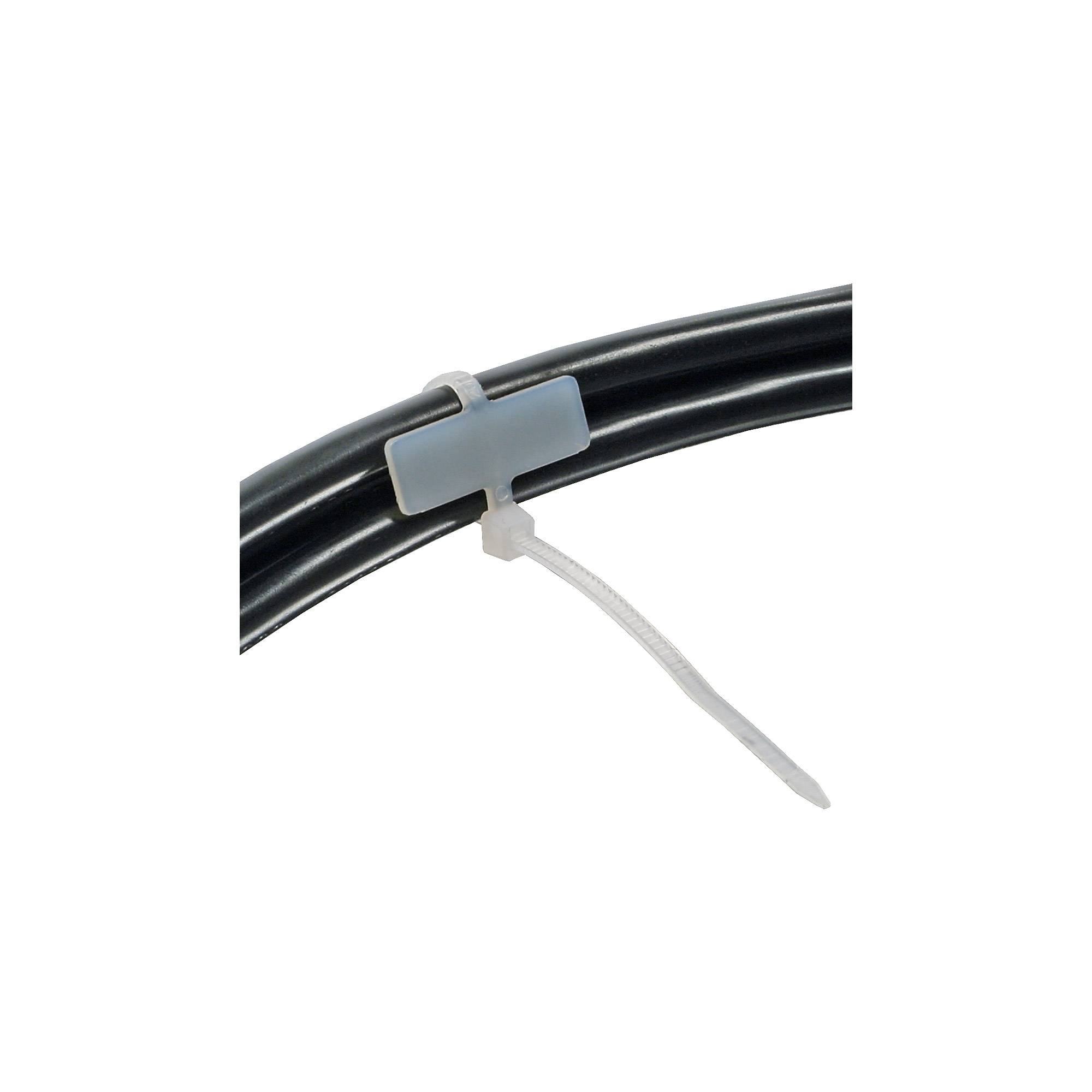InLine® Kabelbin., Länge 100mm, Breite 2,5mm, Markierfeld quer 8x24mm,100er Pack-0