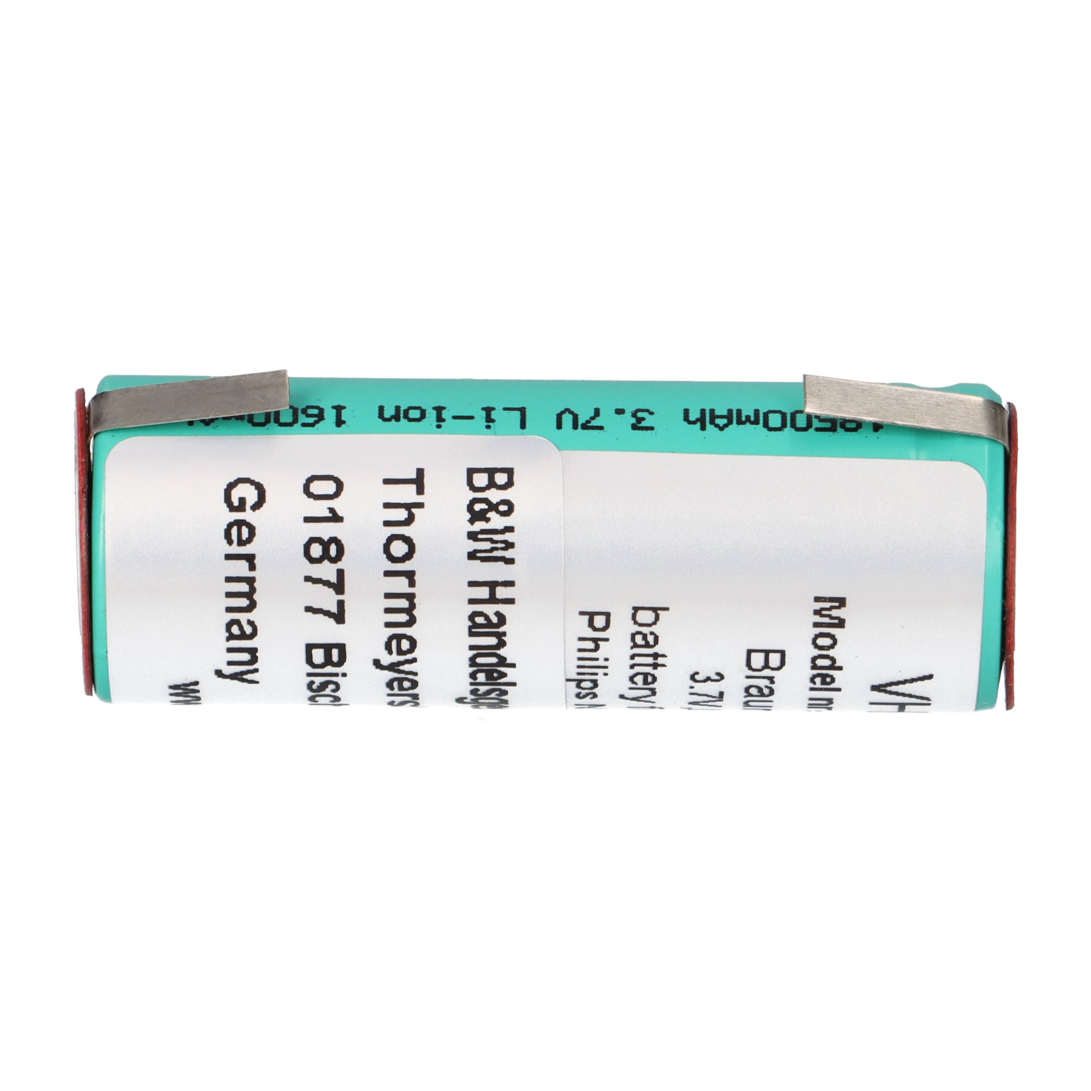 Rasierer-Akku 3,7V 1600mAh Li-Ion passend für Braun 5671 Philips Norelco 8892XL-1