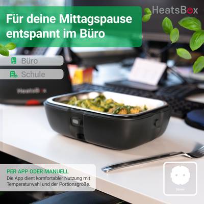 Faitron HeatsBox Go, elektrische Lunchbox, mobile Warmhaltebox zum  Aufwärmen von Speisen, App-steuerbar