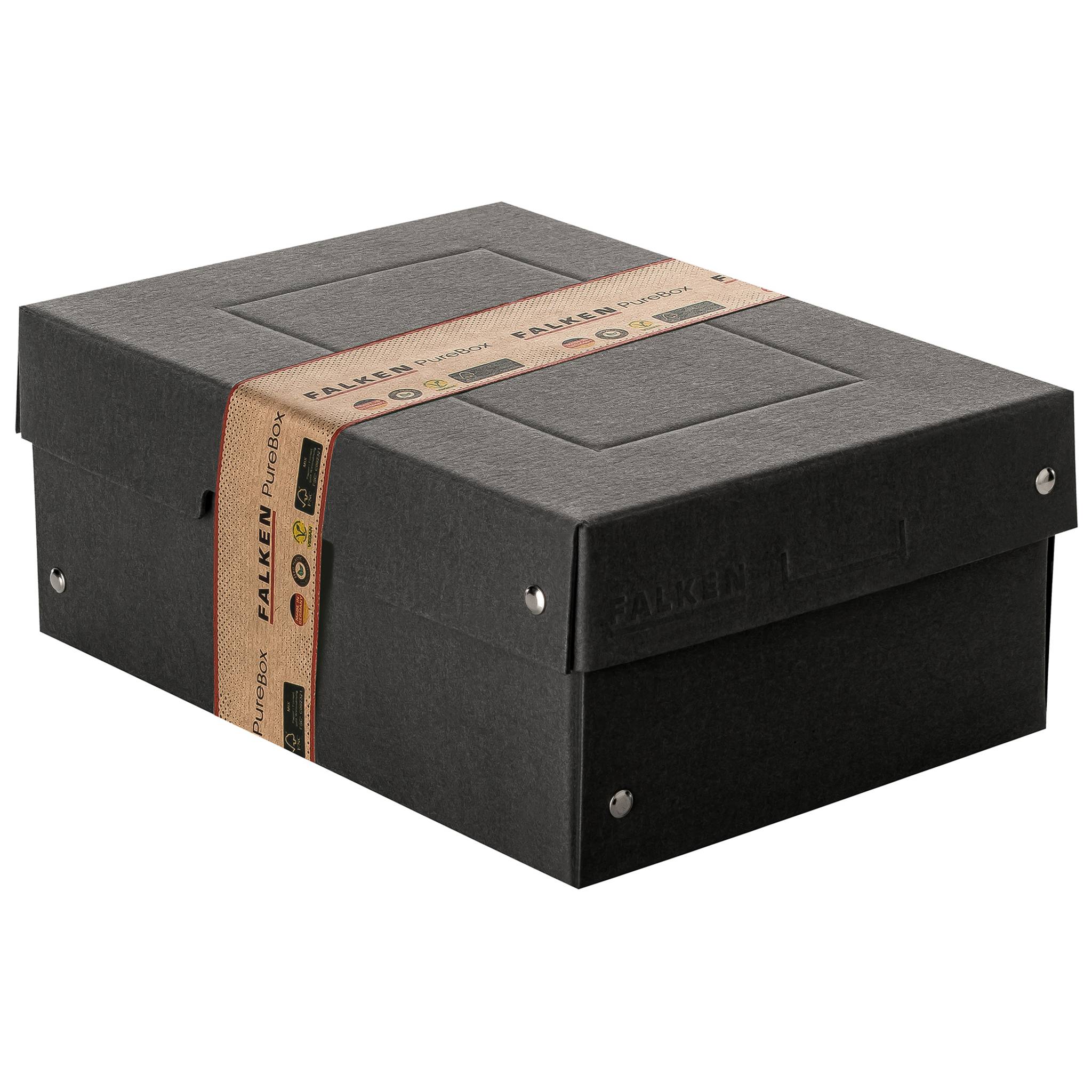 Falken 5x PURE Box Black DIN A5, Füllhöhe 100 mm schwarz - Schwarz - 22001720F-1