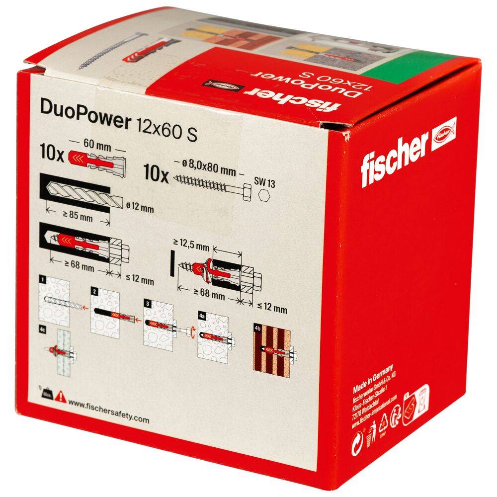 Fischer 10x DUOPOWER 12 x 60 mm S LD - 538258-2