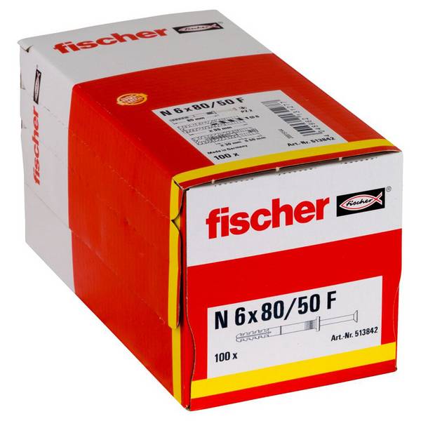 fischer Nageldübel N 6x80/50 F (100)