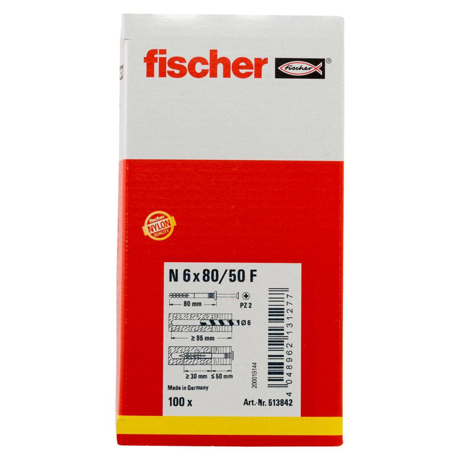 fischer Nageldübel N 6x80/50 F (100)-4