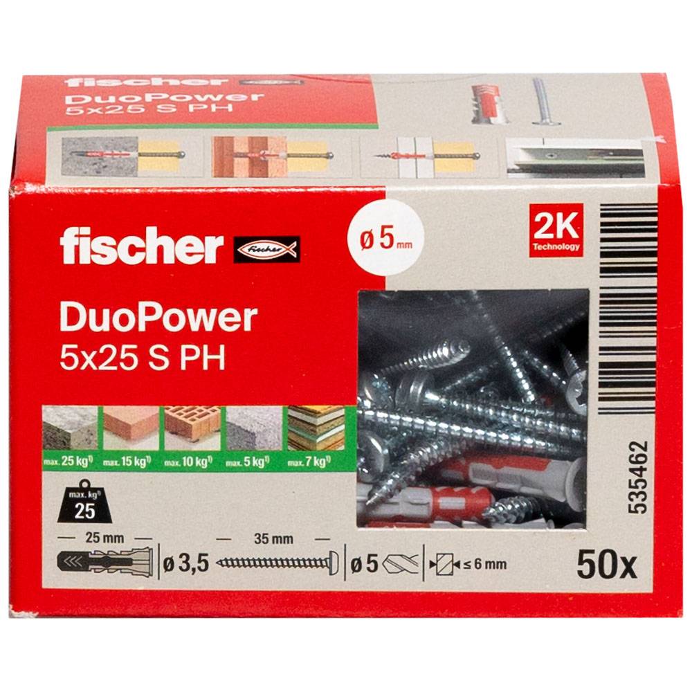 Fischer 50x DUOPOWER 6 x 30 mm S PH LD - 535463-1
