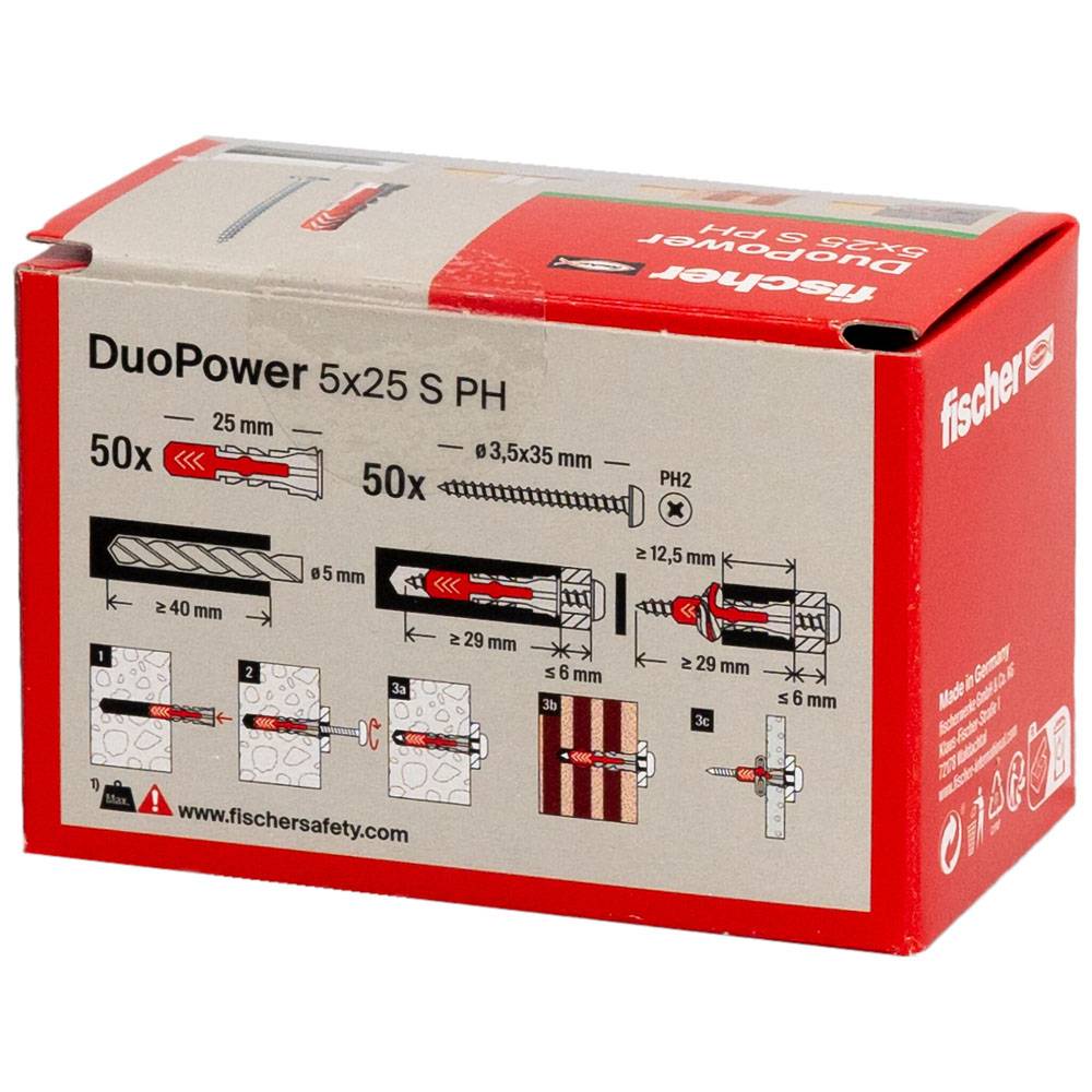 Fischer 50x DUOPOWER 6 x 30 mm S PH LD - 535463-2