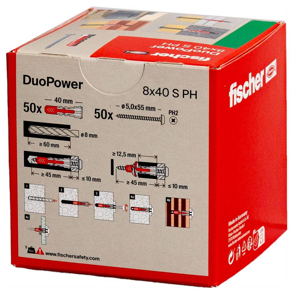 Fischer 50x DUOPOWER 8 x 40 mm S PH LD - 535464-1