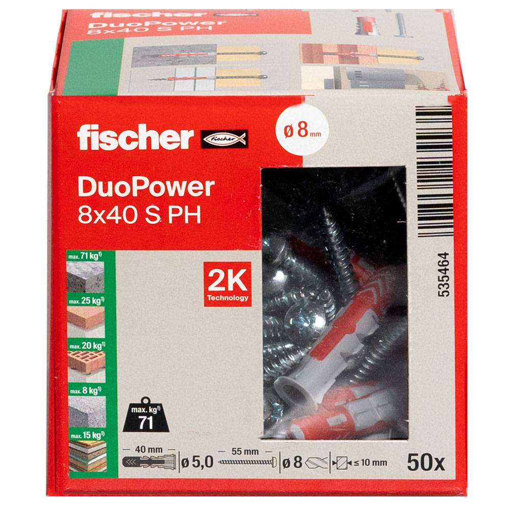 Fischer 50x DUOPOWER 8 x 40 mm S PH LD - 535464-2