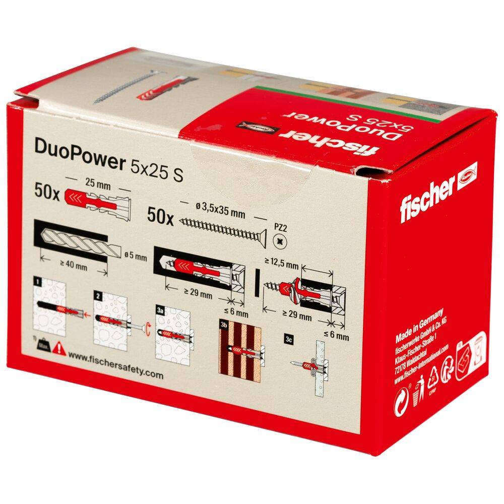 Fischer 50x DUOPOWER 5 x 25 mm S LD - 535458-1