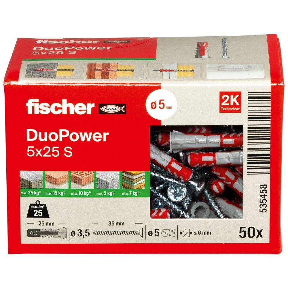 Fischer 50x DUOPOWER 5 x 25 mm S LD - 535458-2