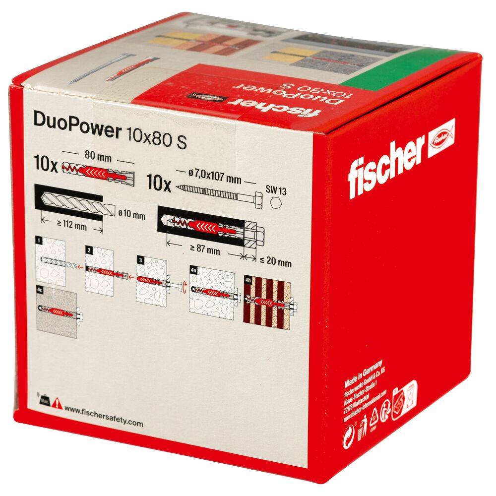 Fischer 10x DUOPOWER 10 x 80 mm S LD - 538257-1
