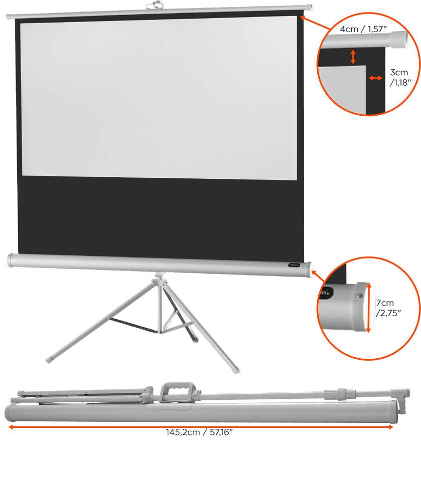 celexon Stativleinwand Economy 133 x 75 cm - White Edition-3
